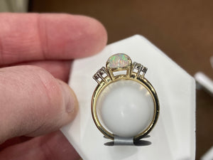 Ethiopian Opal And Diamond Gold Ring