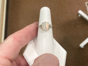 Ethiopian Opal And Diamond Gold Ring