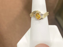 Load image into Gallery viewer, Golden Sapphire And Diamond Gold Ring