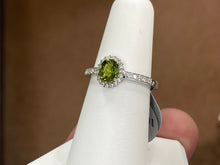 Load image into Gallery viewer, Peridot And Diamond White Gold Ring