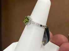 Load image into Gallery viewer, Peridot And Diamond White Gold Ring