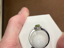 Load image into Gallery viewer, Peridot And Diamond White Gold Ring