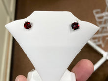 Load image into Gallery viewer, Garnet White Gold Earrings