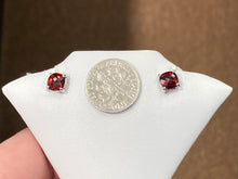 Load image into Gallery viewer, Garnet White Gold Earrings