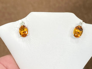 Citrine And Diamond White Gold Earrings