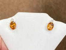 Load image into Gallery viewer, Citrine And Diamond White Gold Earrings