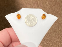 Load image into Gallery viewer, Citrine And Diamond White Gold Earrings