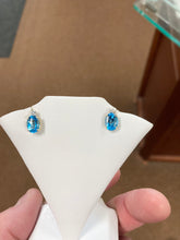 Load image into Gallery viewer, Topaz And Diamond Gold Earrings