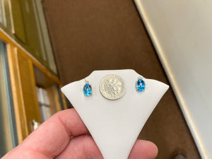Topaz And Diamond Gold Earrings