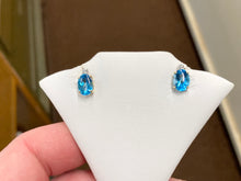 Load image into Gallery viewer, Topaz And Diamond Gold Earrings