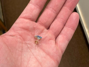 Topaz And Diamond Gold Earrings