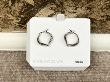 Load image into Gallery viewer, Sterling Silver Heart Shaped Hoop Earrings