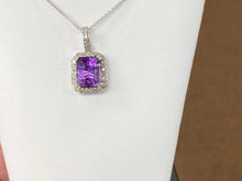 Load image into Gallery viewer, Amethyst And Diamond White Gold Necklace