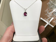 Load image into Gallery viewer, Pink Tourmaline And Diamond Pendant With Chain