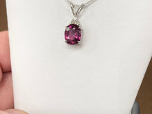 Load image into Gallery viewer, Pink Tourmaline And Diamond Pendant With Chain