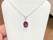 Load image into Gallery viewer, Pink Tourmaline And Diamond Pendant With Chain
