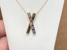 Load image into Gallery viewer, Inlaid Opal Gold Pendant And Chain