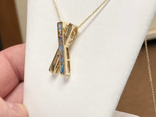 Load image into Gallery viewer, Inlaid Opal Gold Pendant And Chain