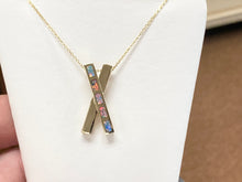 Load image into Gallery viewer, Inlaid Opal Gold Pendant And Chain