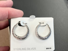 Load image into Gallery viewer, Swirled Shell Silver Hoop Earrings