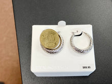 Load image into Gallery viewer, Swirled Shell Silver Hoop Earrings