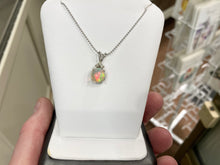 Load image into Gallery viewer, Opal And Diamond White Gold Pendant With Chain