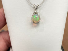 Load image into Gallery viewer, Opal And Diamond White Gold Pendant With Chain