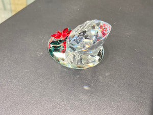 Merry Christmas Diamond With Poinsettia Crystal