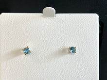 Load image into Gallery viewer, Blue Topaz 14 K Yellow Gold 0.64 Carat Stud Earrings