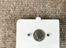 Load image into Gallery viewer, Blue Topaz 14 K Yellow Gold 0.64 Carat Stud Earrings