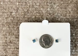 Blue Topaz 14 K Yellow Gold 0.64 Carat Stud Earrings