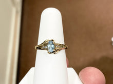 Load image into Gallery viewer, 14 K Yellow Gold Aquamarine And Diamond Ring