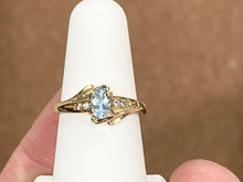 Load image into Gallery viewer, 14 K Yellow Gold Aquamarine And Diamond Ring