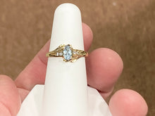 Load image into Gallery viewer, 14 K Yellow Gold Aquamarine And Diamond Ring