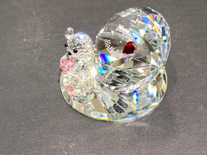 Happy Birthday Teddy With Diamond Crystal Figurine