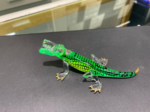 Alligator Glass Figurine