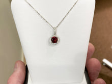 Load image into Gallery viewer, January Swarovski Zirconia Silver Pendant And Adjustable Chain