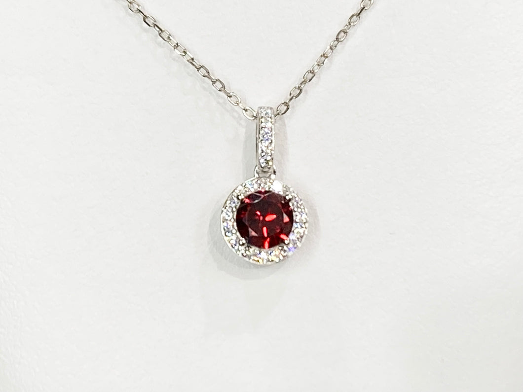 January Swarovski Zirconia Silver Pendant And Adjustable Chain