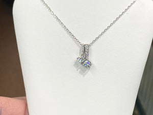 Cubic Zirconia Silver Adjustable Necklace