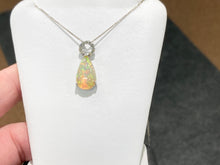 Load image into Gallery viewer, Ethiopian Opal And Diamond Pendant With Chain