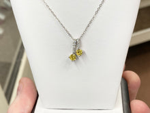 Cargar imagen en el visor de la galería, Yellow Swarovski Zirconia Silver Adjustable Necklace