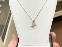 Cargar imagen en el visor de la galería, Yellow Swarovski Zirconia Silver Adjustable Necklace