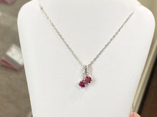 Load image into Gallery viewer, Red Swarovski Zirconia Silver Adjustable Necklace