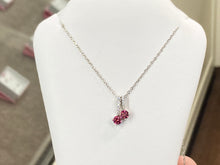 Load image into Gallery viewer, Red Swarovski Zirconia Silver Adjustable Necklace