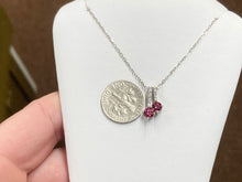 Load image into Gallery viewer, Red Swarovski Zirconia Silver Adjustable Necklace