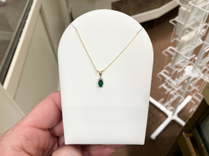 Emerald And Diamond Gold Necklace