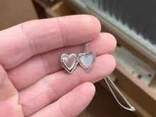 Load image into Gallery viewer, Heart Locket Sterling Silver Mother Of Pearl Rope Chain Engravable