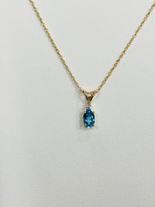 Blue Topaz And Diamond Necklace