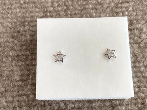 Silver Star Diamond Earrings