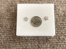 Load image into Gallery viewer, Silver Star Diamond Earrings